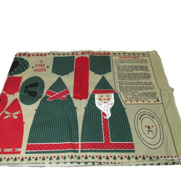 VTG Christmas Fabric Panel Cut Sew Stuff Pointy St - Picture 7 of 8